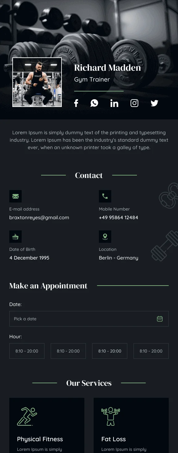 vCard Layout 7
