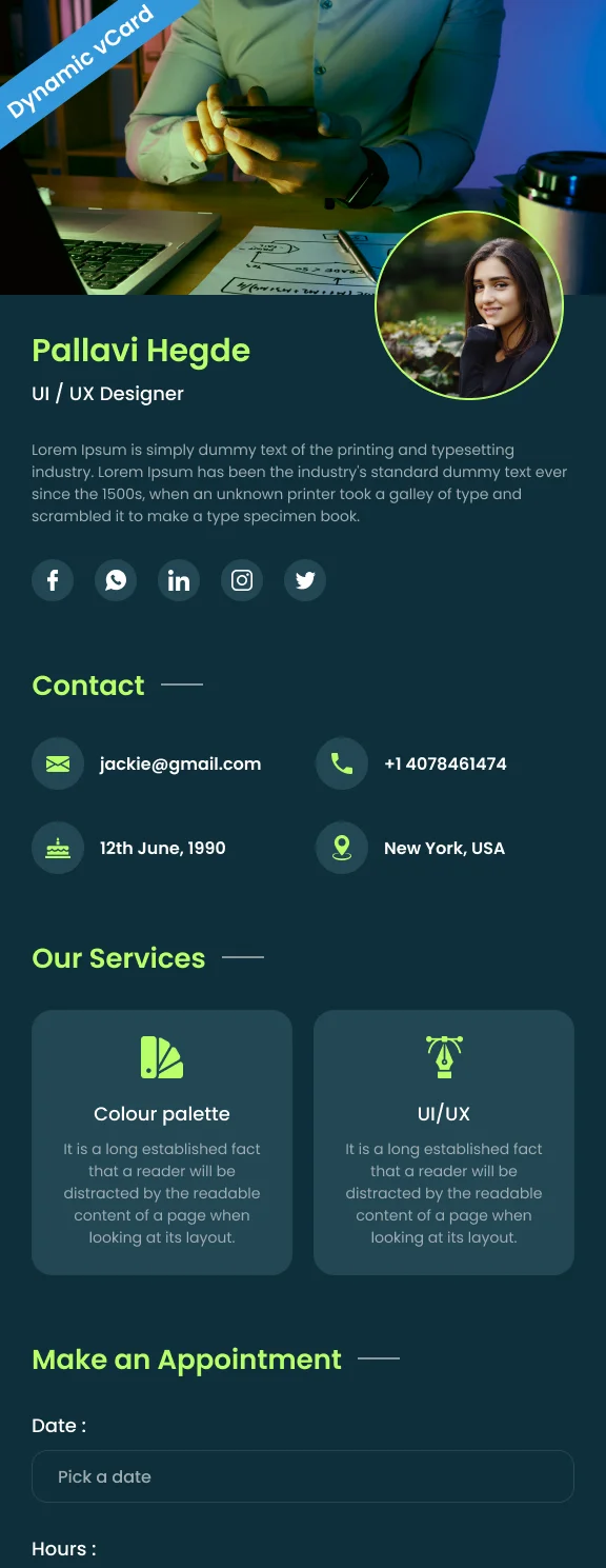 vCard Layout 1